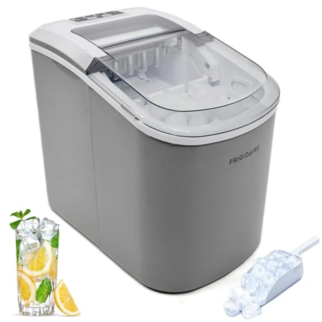 FRIGIDAIRE EFIC189-Silver Compact Ice Maker, 26 lb per Day, Silver