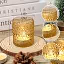 SUPMIND 24 Pcs Votive Candle Holders, Glass Holders Bulk for Table Centerpiece, Tea Lights Candle Holders for Wedding Shower, Party and Home Decor Golden