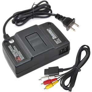 N64 Power Supply,AC Adapter Power Supply and AV Composite Video Cable Cord for N64