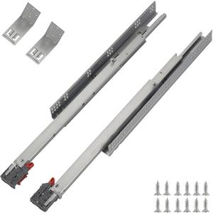 Full Extension Undermount Drawer Slides 18 inch (1 Pair), Soft Close Concealed Drawer Runners, Come with Mounting Screws and Brackets