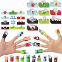 Tenceur 24 Sets Passover Plagues Crafts for Kids, 10 Plagues Finger Puppets Make Your Own Paper Hand Toys for Storytelling Jewish Pesach Seder Celebration Party Supplies Educational Fun