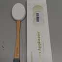 AmazerBath Lotion Applicator for Back, Feet, 4 Replacement Pads with 17" Curved Handle, Back Sunscreen Applicator for Kids, Elderly, Women, Apply Skin Cream Medicine Moisturizer Tanner, White