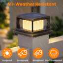 Mlambert 8 Pack 4x4 Solar Post Light, 2 Modes Wooden Vinyl Fence Cap, Brown