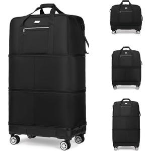 SOBIY Large Expandable Foldable Luggage Collapsible Suitcases Rolling Travel Duffel Bag Lightweight Carry-on Suitcase with Spinner Wheels &Anti-Collision Base Case for Women and Men,BLACK SOBIY Large Expandable Foldable Luggage Collapsible Suitcases Rolling Travel Duffel Bag Lightweight Carry-on Suitcase with Spinner Wheels &Anti-Collision Base Case for Women and Men,BLACK