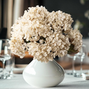 Uqueeten Artificial Flower Fake Silk Hydrangea Heads Bouquet with Stems Bulk for Fall Decoration Table Center Christmas Indoor Outdoor Faux Floral Realistic with Leaves Plants Crafts 8PCS(White)