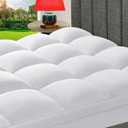 CHOKIT King Mattress Topper, Extra Thick Pillow Top Mattress Pad for Back Pain Relief, Cooling Bed Topper Mattress Cover with 8-21 Inch Deep Pocket, White