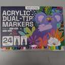 ARTISTRO 48 Dual-Tip Acrylic Paint Markers Bundle - Dot, Fine, & Brush Pen Tips - Acrylic Paint for Fabric, Rocks, Paper, Wood, Canvas, Glass, DIY
