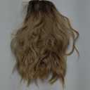 Middle Length Ombre Blonde Wavy Wigs for Women 18 Inch Middle Part Blond Wavy Wig Medium Natural Looking Synthetic Heat Resistant Fiber Wig for Daily Party Use (18 inch)