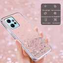 Compatible with Xiaomi Redmi Note 12 4G Case Glitter Clear Green, Phone for Redmi Note 12 4G Case Silicone Transparent Soft TPU Women Girls Shockproof Protective Slim Cover (Pink)