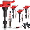 4PCS Upgraded Ignition Coil Pack and Iridium Spark Plug Compatible with 2016-2021 Hyundai Elantra Kona Sonata Hybrid V-eloster Kia Forte Optima Hybrid Soul 2.0L L4 Replaces UF816 93175