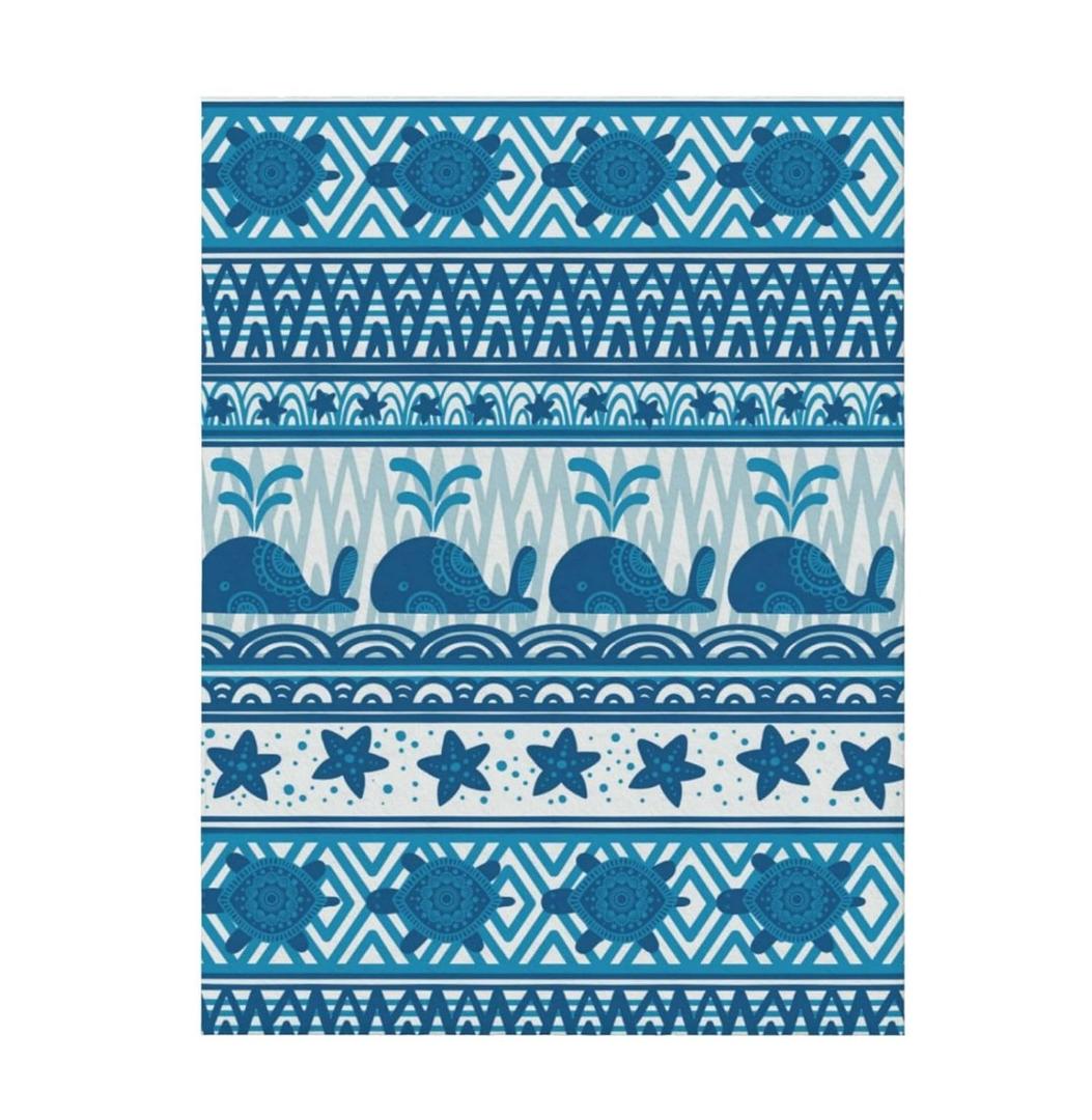 Sea Underwater Animals Flannel Throw Blanket All Season No Shed No Pilling Lightweight Bed Blanket for Bed, Sofa, Couch and Camping Super Soft Blanket (70"x30")
