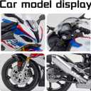 COOLPUR Die Cast Motorcycle Model for S1000RR, Realistic Motorcycle Model, 1:12 Scale Kids Moto Toy or Collection, Boyfriend,Young Peoples Gift(Blue)