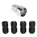 Black Wheel Locks Lug Nuts for Cars (M14X1.5 Thread Size, 1.57 inch Height, 60 Degree Cone Seats) - Set of 4 Locks and 1 Key