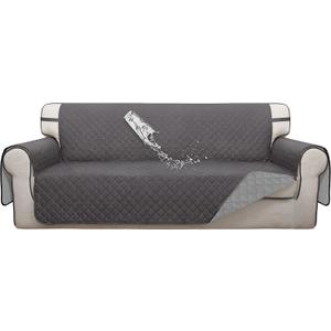 ISSUNTEX Double Protection 100% Waterproof Sofa Covers for Living Room, Couch Covers for 3 Cushion Couch Sofa, Reversible Furniture Protector Sofa Cover for Dogs, Pets, Kids (Sofa, Gray/Light Gray)