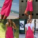 Ekouaer Womens Summer Casual Sleeveless Rompers Loose Spaghetti Strap Shorts Overalls Outfits 2025 Jumpsuits With Pockets (Pink, L)