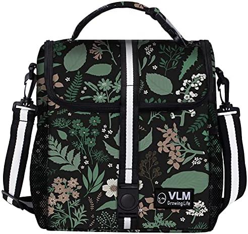 VLM Lunch Box for Women, Insulated Lunch Bag Women with Adjustable Shoulder Strap, Cute Lunch Tote Bag for Work,Picnic,Camping