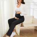 POSHGLAM Women's Maternity Jeans Straight Leg 30'' Over Belly Comfy Stretch Denim Pants, S-XXL