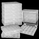 LOYORTY 12PCS Plastic Empty Bobbin Storage Case, 25 Slots Bobbin Case Holder, Transparent Bobbin Organizer Storage Box, Bobbins Spools Case for Sewing Machine