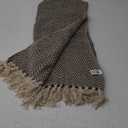 DII Chevron Throw Collection Handloomed Cotton, 50x60, Dark Brown