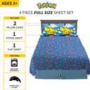Pokmon Kids Bedding Super Soft Microfiber Sheet Set, Full, (Officially Licensed Product) by Franco