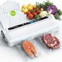 Vacuum Sealer Machine 95KPA Powerful Suction, 10s Fast Seal, Dry & Moist Modes, Compact Food Vacuum Sealer with 30 Bags Included, Automatic Food Saver for Meal Prep, Sous Vide & Kitchen Storage