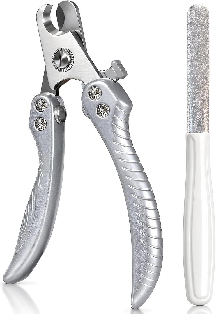 Dog Nail Clippers for Large Dogs, Heavy Duty Dog Nail Cutter, Extra Sharp Scissor for Meddium, Large and Extra Large Pets, with Dog Nail File