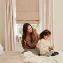 Blackout Roman Shades Cordless for Windows, Pull Down Window Shades Blinds with Heavy 430GSM Chenille & White Backing & Thermal Insulated & Hidden Cords, 43x72 Inches (Warm Beige)