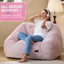 Hobestluk Giant Bean Bag Chair Memory Foam Filled Sofa Chair Bean Bag for Adults/Teens/Kids, Oversized Lazy Accent Comfy Stuffed BeanBag Sofa for Living Room Bedroom Dorm Reading(Light Pink)
