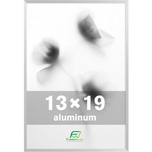 FrameWorks 13x19 Brushed Aluminum Poster Frames Modern Brushed Metal Design w/Shatterproof Plexiglass, Perfect for Posters, Artwork, Paintings, Wall Displays Home or Office Decor, Silver - 1 Pack