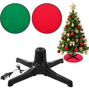 getlstub Rotating Christmas Tree Stand, Upgraded 6-Hour Timer Remote Control, 360 Christmas Tree Spinning Base for up to 7.5FT 80lbs Artificial Tree, 3 Trunk Diameter Setting