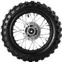 10 Inch 2.5-10 Front Wheel Tire with 1.4 x 10 Rim and Disc brake rotor With 12mm Bearing for 50cc 70cc 90cc 110cc Dirt Pit Bike CRF50 DRZ70 PW50 BBR50 TTR50 DRZ50 SSR (Front Wheel Tyre)