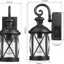 Darkaway Motion Sensor Outdoor Wall Light, Dusk to Dawn Outdoor Porch Light with GFCI Outlet Waterproof Exterior Wall Sconce with Seeded Glass Black Wall Mount Lighting Fixture for House Patio Garage