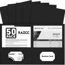 Two Pocket Folders, RAZCC 50 Pack 2 Pocket Folders Fit Letter Size Paper, Paper Folders with Pockets for School Office Business Home, Black