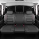 JOJOBAY Chevy Silverado Seat Covers,GMC Sierra Seat Covers,Custom Fit 2007-2024 1500 2500HD 3500HD Crew Double Extended Regular Cab,LT LZT RST Trail Boss(Full Set,Black Red)