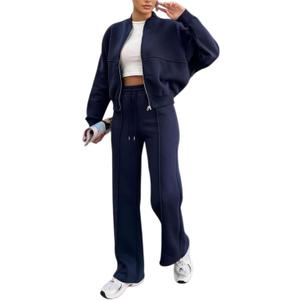 Women's Two Piece Tracksuit, Sets for Women 2025 Sweatsuit 2 Piece Outfits Sweatshirt workout sets for women (Medium, Blue)
