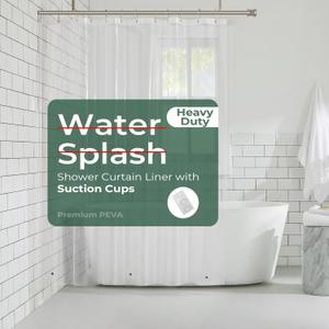 HARBOREST Clear Shower Curtain Liner with Side Suction Cups, Premium PEVA Plastic Shower Liner with 3 Magnets, Waterproof Bathroom Curtain, 72 x 84, Heavy Duty Clear