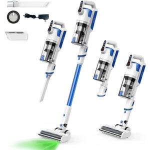 Cordless Vacuum Cleaner, Brushless Motor Powerful Suction Stick Vacuum, LED Display, with 2500 mAh Detachable Battery, 45 Mins Runtime Vacuum Cleaners for Home/Pet Hair/Hardwood/Carpets,Indigo
