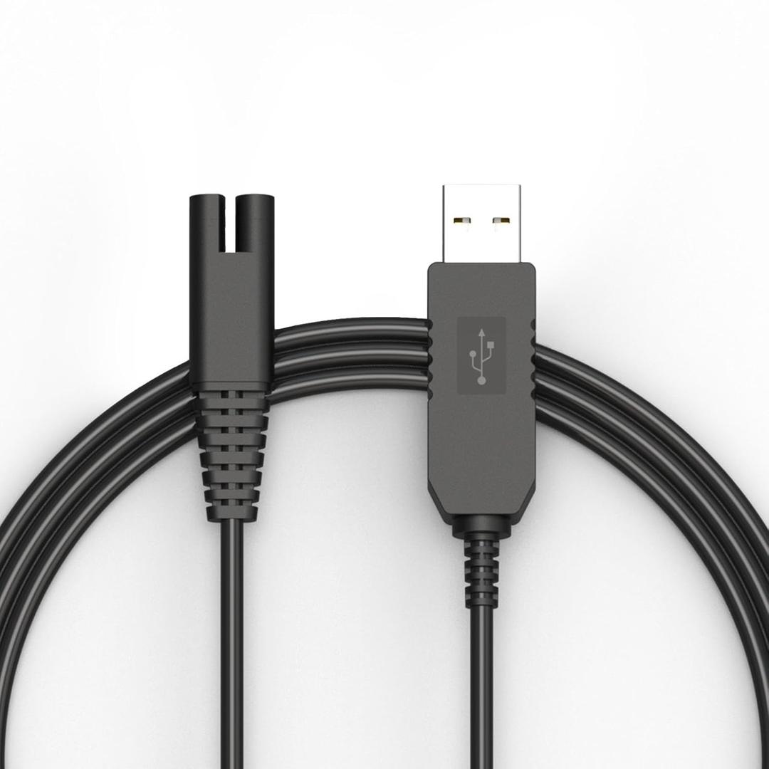 Cordless Water Flosser Charger Cable Replacement for Waterpik Water Flosser WP360 WP360W WP360C WP400 WP440 WP440C WP462 WP462W WP450 WP468 WF13 WP100 Series 3V USB Portable Charging Cable 5FT Black 1