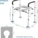 Raised Toilet Seat 400lbs, Toilet Seat Risers for Seniors, Handicap Elevated Toilet Seat with Handles & Padded Seat, Commode Chair with Adjustable Height, for Elderly, Pregnant, Fit Any Toilet