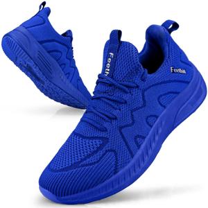 Feethit Mens Non Slip Walking Sneakers Lightweight Breathable Slip on Running Shoes Athletic Gym Tennis Shoes for Men (10.5, Blue)