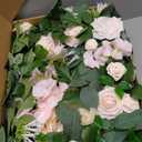 Ling's Moment 9FT Spring Flower Garland for Backdrop Decorations - Wedding Arch Flowers, Eucalyptus & Rose, Artificial Floral Garland for Mantel - Sweetheart Table Decor for Reception, Cream