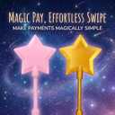 Credit Card Wand Tap to Pay Holder, 3D Printed Tap to Pay Wand for Contactless NFC Payment, Magic Wand Card Holder for Debit or Credit Cards (Golden Yellow)