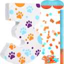 Foilswirl Number 3 Blue Dog Paw Piata with Bat Blindfold and Confetti 3rd Birthday Party Decoration Anniversary Celebration, 16 x 11 x 2.8 Inches Small