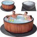 Upgraded 80 * 80 inch Round Hot Tub Mat, Extra Large Inflatable Hot Tub Pad Outdoor Indoor, Waterproof Slip-Proof Backing, Absorbent Spa Pool Ground Base Flooring Protector Mat