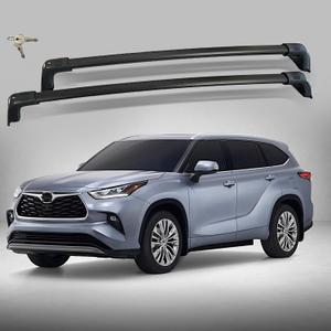 Roof Rack Cross Bar Compatible with Toyota Highlander 2020-2024 Heavy Duty Aluminum Cargo Bars with Lock for Bicycle Car Racks Luggage Snowboard