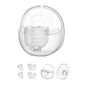 Wearable Breast Pump Accessories, Replacement Pump Parts Flange 24mm, Duckbill Valve, Silicone Diaphragm, Milk Collector Cup Compatible with MOMMED S18 S21