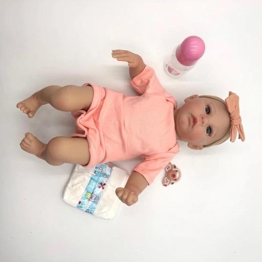 RXDOLL 18 Inch Lifelike Reborn Baby Dolls Similar Silicone Full Body Vinyl Girl Realistic Newborn Baby Dolls That Look Real Anatomically Correct Washable Toy Xmas Gifts