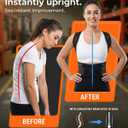 Posture Corrector for Women & Men, Back Brace Advanced Full Back Support for Upper & Lower Back Pain Relief, Spine, Neck, and Hump, X-Style Medical-Grade Lumbar Support System with Adjustable Shoulder Straightener and Breathable Design for Long Sitting and Exercise (Black, XXL)