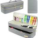 Double-layer Hair Tools Travel Bag and Heat Resistant Mat for Revlon One-Step Hair Dryer, Volumizer, Styler, Flat Irons, Straighteners, Curling Iron, and Haircare Accessories (Gray)