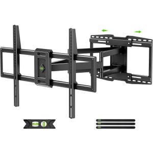 USX MOUNT 8" Sliding Design/Heavy Duty Full Motion TV Wall Mount for 32-120" TVs, Ultra-Large Dual Arm Mount for 16/18/24" Studs with Swivel,Tilt&Level/Preassembled, Max VESA 800x600 up to 165lbs